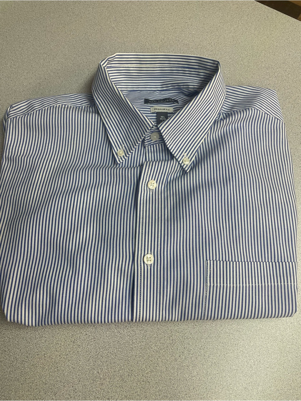 Van Heusen Blue and White Striped Button-Down Shirt